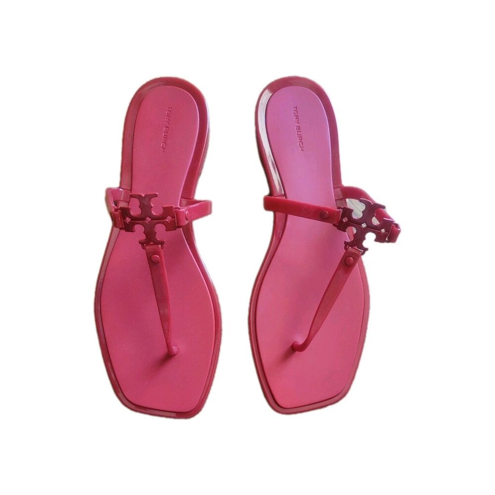 NWOB Tory Burch Roxanne Red Jelly Sandal Thong Beach Pool 4th Of July Size 10 - Picture 2 of 7